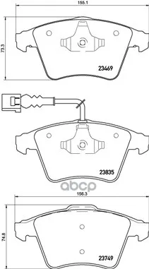 Колодки Тормозные Дисковые Передние Vw Touareg(7la, 7l6, 7l7) 10/02-05/10 Brembo арт. P85149