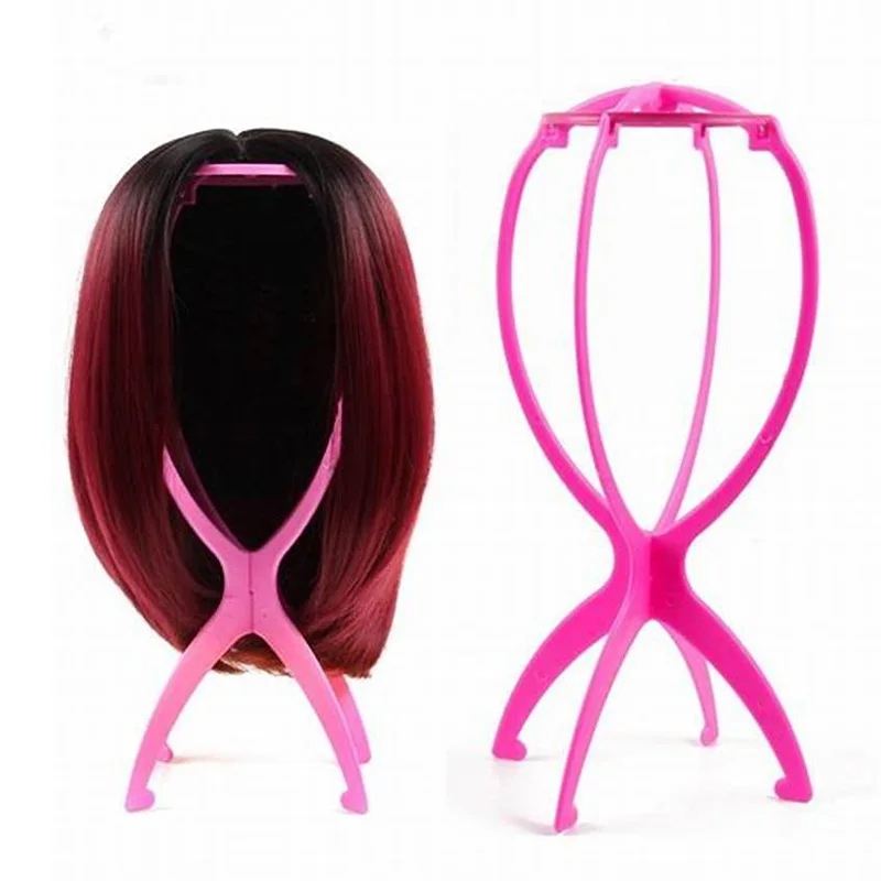 

1pc Ajustable Wig Stands Plastic Hat Display Wig Head Holders 17x34Cm Mannequin Head/Stand Portable Folding Wig Stand