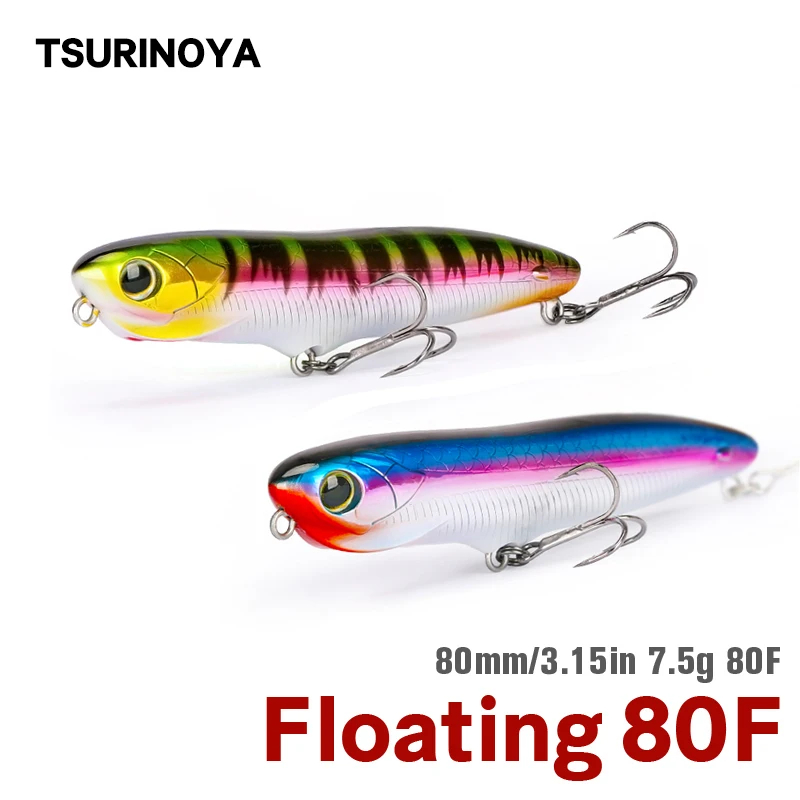 TSURINOYA Topwater плавающая карандашная рыболовная приманка DW90 80 мм 7 5 г искусственная