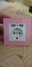 Eu-Power-Socket-Socket Outlet Glass-Panel Usb-Charging-Port Crystal Wall SRAN with 16A