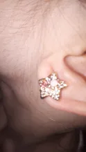 Pendientes de Clip de estrella de lujo para mujer, aretes de diamantes de imitación coloridos, de cristal dorado, sin agujero, para boda y niños