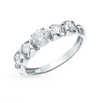 

Silver ring with cubic zirconia sunlight sample 925
