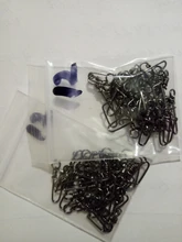 JACKFISH-conector de pesca de acero inoxidable, 50 unids/lote, Conector de anillo de 8 palabras, giratorio a presión, aparejos de pesca