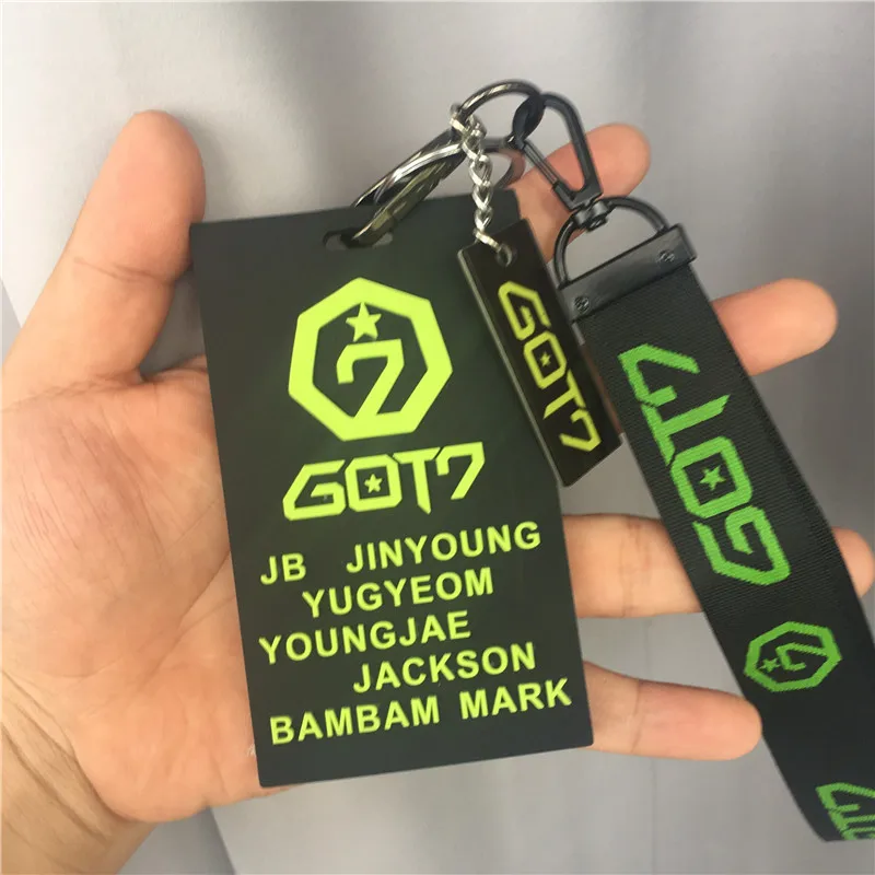 

KPOP GOT7 JB JINYOUNG YUGYEOM YOUNGJAE JACKSON BAMBAM MARK Keychain Phone Strap Card Case Pendant Lanyards YG353