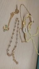 Docona-tobilleras con abalorios de concha de cristal para mujer y niña, tobillera gótica, cadena de oro, joyería para pies, 4 unidades, 7117