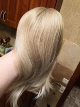 LOUIS FERRE sintético medio ondulado peluca Natural con flequillo mujeres americano africano pelo Ombre dorado rubio ceniza medio parte pelucas