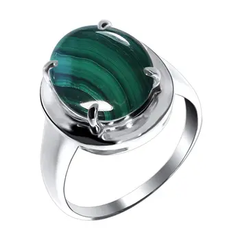 

Silver ring with malachite