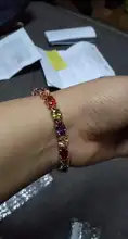 LUOTEEMI Marca Pulsera del Acoplamiento de Cadena Dorado champagne de Color Multicolor Forma AAA Circón Piedra Charm Pulsera para Las Mujeres Joyería