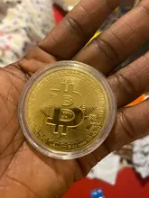 Moneda de Bitcoin coleccionable, recuerdo bañado en Oro creativo, gran regalo, colección de arte de monedas, Moneda conmemorativa de oro física, 1 Uds.
