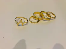 Anillo de boda con ondas y relámpago para mujer, conjunto de anillos de oro, joyería a la moda, venta al por mayor