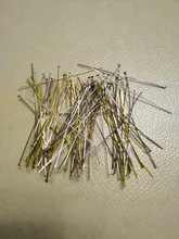 100-200 unids/bolsa 20 25 30 40 50 60 70 mm alfileres de cabeza de oro de cobre/rodio Headpins para resultados de la joyería de DIY suministros