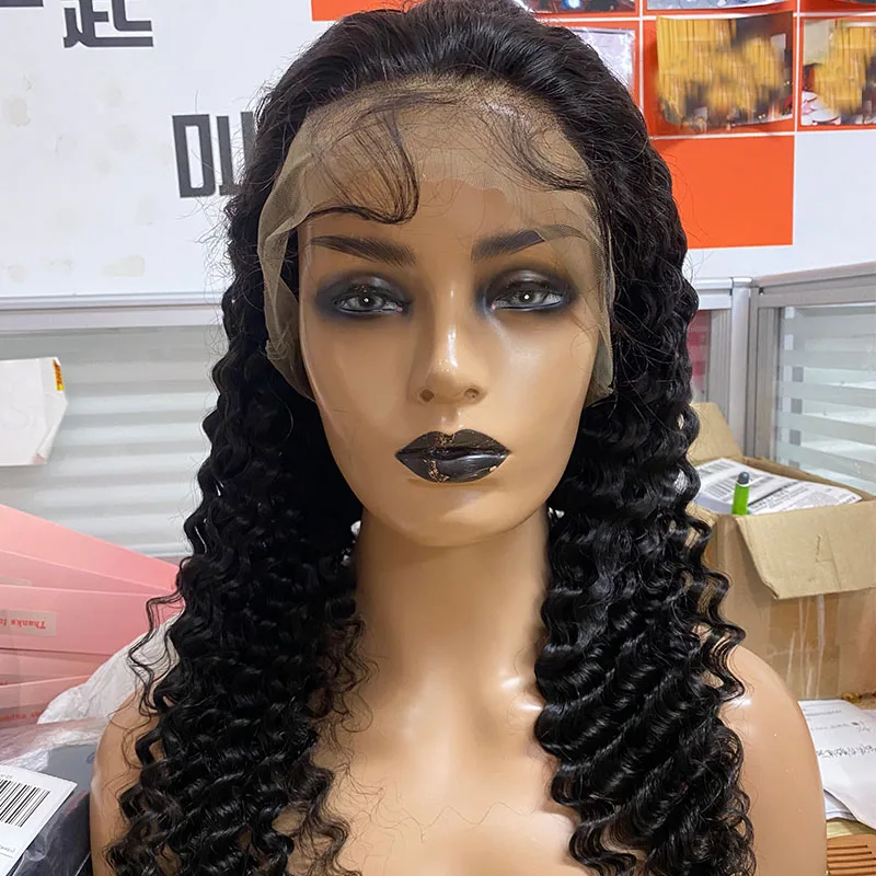 Glueless Real Human hair Wigs Lace Frontal Wig Pre Plucked With Baby Hair Brazilian Blond  Remy Loose Curly Human Hair Wigs