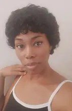 Corte Pixie-Peluca de cabello humano Afro rizado, hecha a máquina, corta, brasileña, Remy
