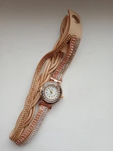 Relojes de pulsera de cuarzo con diamantes de imitación para mujer, pulsera de lujo con correa de cuero