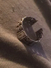 HUANZHI 2020 humano cara multicapa anillos con letras Irregular Cadena de plata tibetana Retro anillo estilo Punk joyería para hombres y mujeres