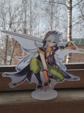 Genshin-Juego de mesa con base para disfraz de personaje, modelo de placa con base, modelo de figura de acrílico, ventiladores para decoración, regalo, Zhongli Mona Xinyan