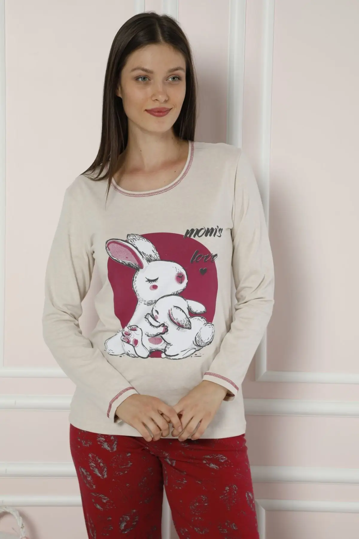 Черный жемчуг женщин Ruched хлопок лайкра пижамы костюм