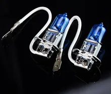 Hippcron-bombilla halógena H3 para faro delantero de coche, lámpara de 1600Lm, luz superblanca de cristal azul oscuro, 12V, 55W, 5000K, 2 uds.