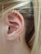 VKME-pendientes de estrella de oro sin Piercing para mujer y hombre, pendientes de Clip para la oreja de cartílago falso Simple, joyería con Clip