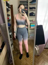 Gym Clothing Crop-Top Seamless-Leggings Yoga-Set Sports-Suit Running-Pants Long-Sleeve