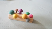 Bloques de arcoíris de madera Montessori para bebé, juego de recolección de setas, juguetes educativos de madera para bebé, ensamblaje a juego con forma de desarrollo
