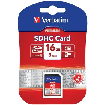 

SDHC memory card capacity 16 GB Class 10 speed 10 MB / sVERBATIM7.15