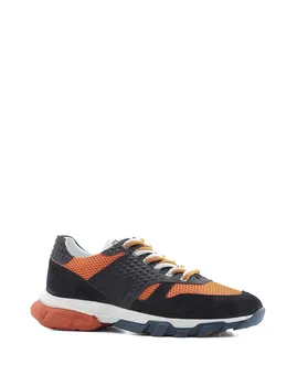 

ILVi-Genuine Leather Handmade Bertholdo Men's Sneaker Navy Blue Orange Men Shoes 2020 Spring Summer (Made in Turkey)