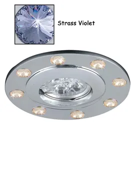 

Recessed metal polished chrome and rhinestone made whit swarovski violet