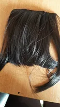 Leeons-postizo corto de pelo sintético para mujer, postizo resistente al calor, con flequillo, corto Natural, pinzas para el pelo, color negro