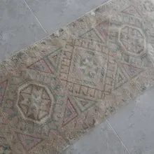 Подушка ковер потертый с низкой складкой миниатюрный коврик выцветший коврик-1 '7 ''X 3'6"