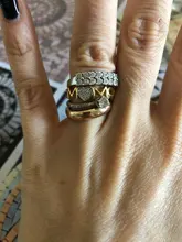 Elegante amor corazón blanco mirco-zircon letra mamá anillo oro lleno anillo de circonio tipo joyería Regalos para la madre