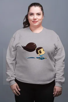 

Angemiel Wear Sitting Sweet Yasuo Gray Female Sweatshirt