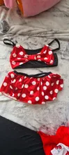 Bañador de Minnie para niñas pequeñas, conjunto de Bikini de dos piezas, traje de baño de bebé, ropa de playa para niños de 0 a 5 años