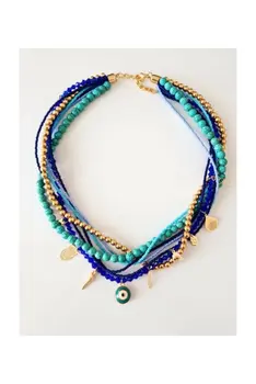 

Multi Blue Evil Eye Necklace