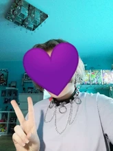 Collar gótico Punk Rock de estilo Harajuku, Gargantilla de cuero PU con corazón y punta redonda, accesorios para el cuerpo