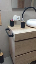 Accessories Towel-Holder Wall-Mounted Washroom Black Aluminum Square Space Single