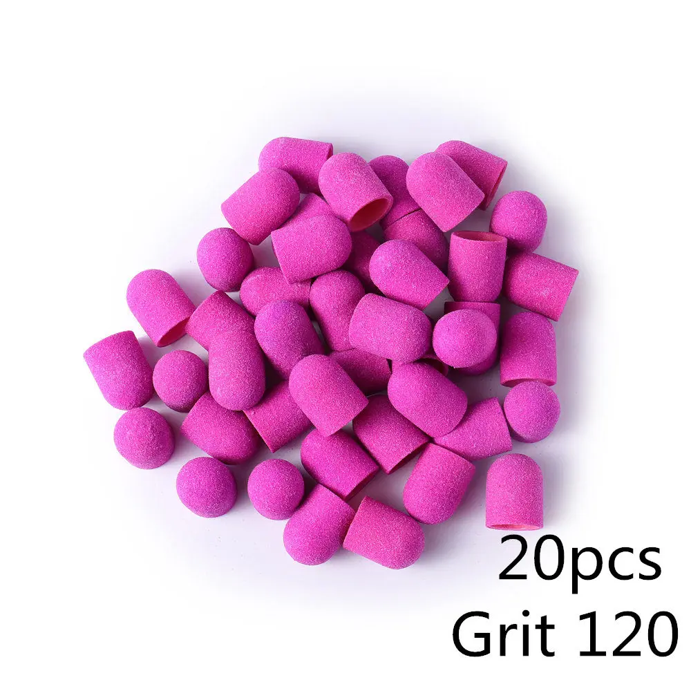 20pcs BNG 10/20 штук 13*19 шлифовальный блок Кепки для профессионального педикюра, инструмент для ухода за ногами фиолетового и зеленого цветов, шлифовальной ленты, Электрический Фрезер для ногтей искусство 80/120/180 - Цвет: 20pcs