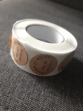 Pegatinas de papel Kraft Natural hechas a mano para embalaje, sello de Gracias pegatina, papelería, 500 Uds.