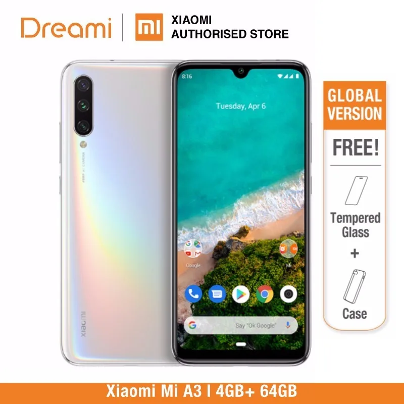 Продажа Глобальная версия Xiaomi mi A3 64GB rom 4GB ram (официальная) mi a364gb