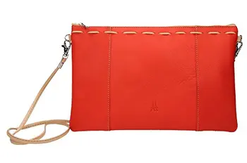 

Handbag women leather 1ª quality, zipper closure, double handle shoulder and hand, 28x19x2 cm. Made in Spain. Red Color