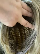 Element-peluca femenina de fibra resistente al calor, cabellera corto sintético recto con flequillo lateral ombré Rubio Dorado Bob, color blanco/negro