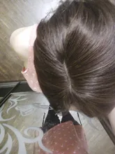 Halo Lady-Clip de belleza para mujer, cabello humano con explosión de flequillo, pieza central, pelo lacio brasileño no Remy para la pérdida de cabello