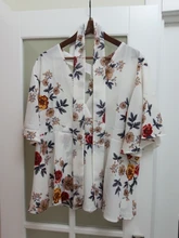 Camisas tipo túnica con estampado Floral para mujer, blusas informales de talla grande 5xl con cuello en V, Camisa de media manga de verano