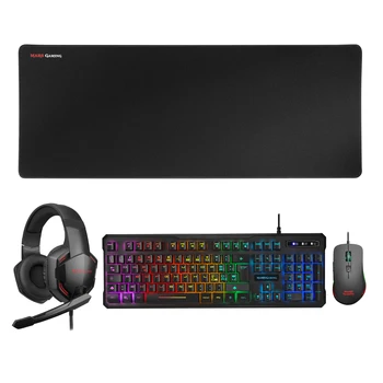 

Mars Gaming MCPPRO218, Pack Gaming 4 in 1, mouse RGB ergonomic, Afombrilla XL, headphones Over-ear, Italian Layout Teclado