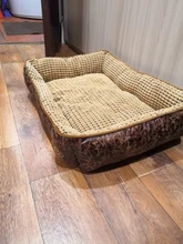 Waterproof Leather Dog Bed Washable PP Cotton Padded Pet Puppy Cushion For Large Dogs