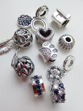 Nuevo 925 Plata niño niña de copo de nieve cazador de sueños de plumas oso zorro estrella del cielo cuentas Original pulsera de abalorios Pandora para manualidades joyería