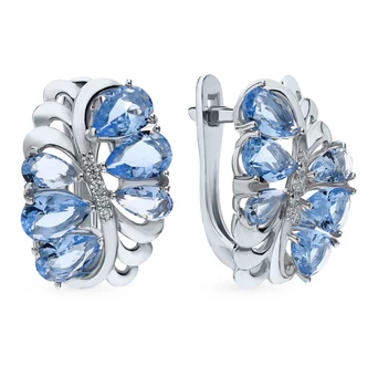 

Silver earrings with crystals and cubic zirconia sunlight sample 925