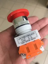 Interruptor de botón de parada de emergencia, equipo de elevación, bloqueo automático, tapa roja tipo seta 1NO 1NC DPST, CA 660V 10A