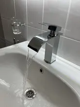 Faucet-Waterfall Vanity-Sink Washing-Taps Cold-Basin Chrome Bathroom Brass Rozin Single-Lever