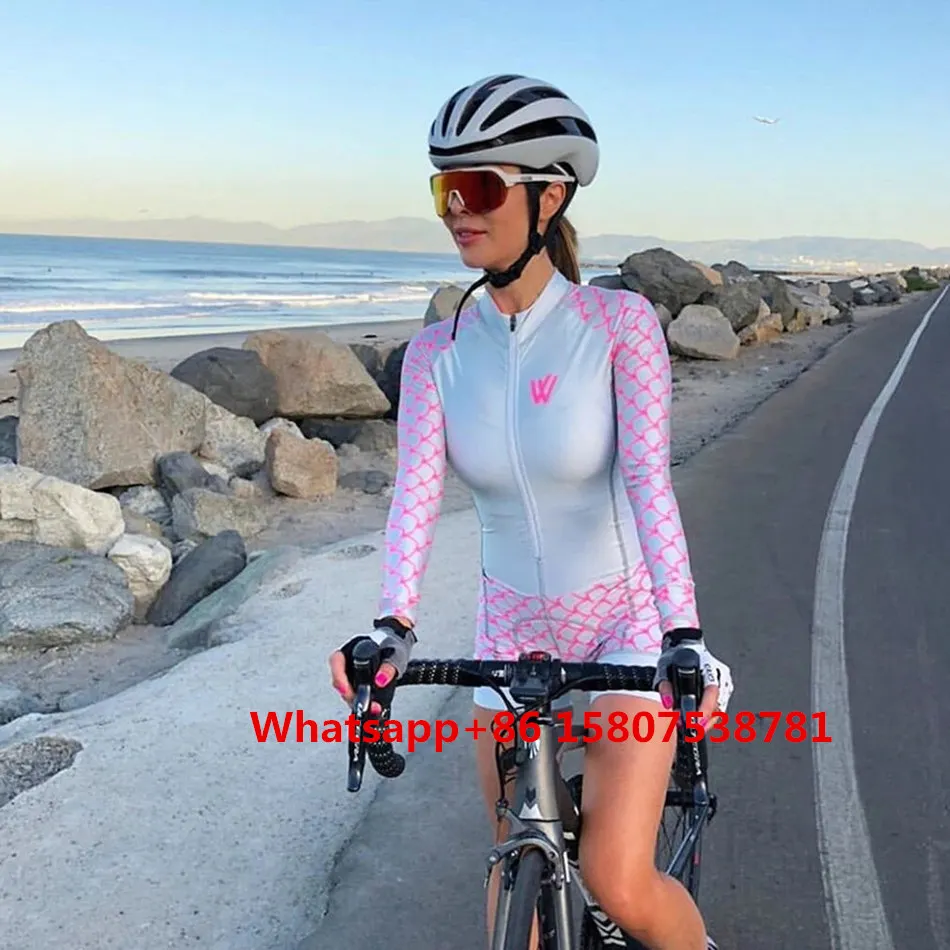 

2019 Be Fierce Pro Team Triathlon Suit Women's Cycling long sleeve Jersey Skinsuit Jumpsuit Maillot Cycling Ropa ciclismo set